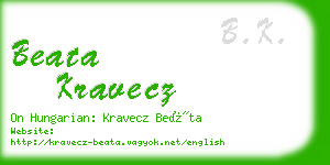 beata kravecz business card